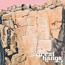 Closeup view of A vintage pastel pencil illustration, a cliff waterfall