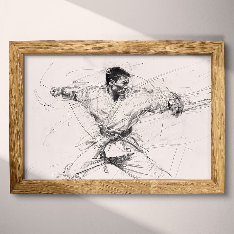 Full frame view of A vintage graphite sketch, taekwondo