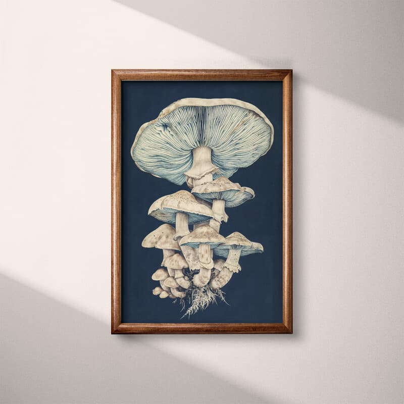 Full frame view of A vintage pastel pencil illustration, mushrooms