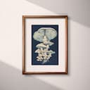 Matted frame view of A vintage pastel pencil illustration, mushrooms