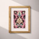 Matted frame view of A baroque tapestry print, floral pattern