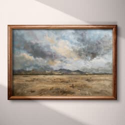 Mesa Landscape Digital Download | Landscape Wall Decor | Landscapes Decor | Brown and Blue Print | Impressionist Wall Art | Living Room Art | Housewarming Digital Download | Autumn Wall Decor | Oil Painting