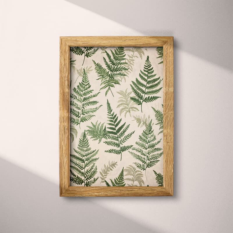 Full frame view of A botanical tapestry print, fern pattern