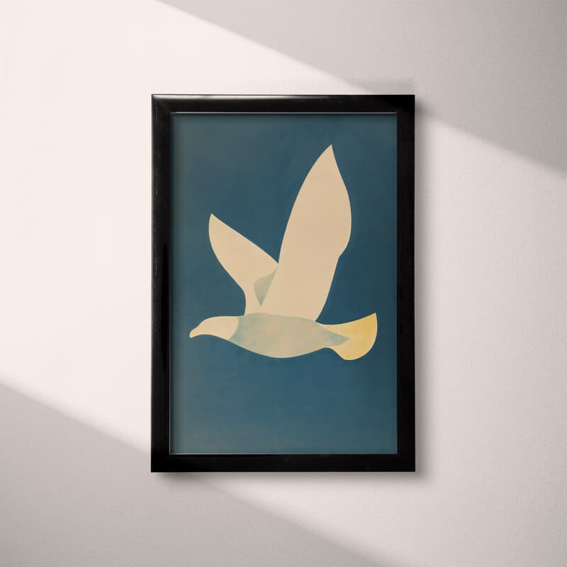 Full frame view of An abstract minimalist pastel pencil illustration, a bird flying