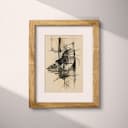 Matted frame view of A vintage graphite sketch, a flight of stairs