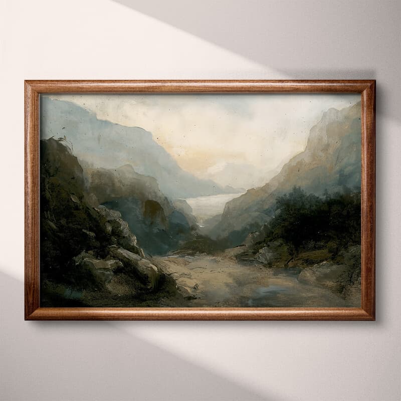 Full frame view of An impressionist oil painting, a fjord