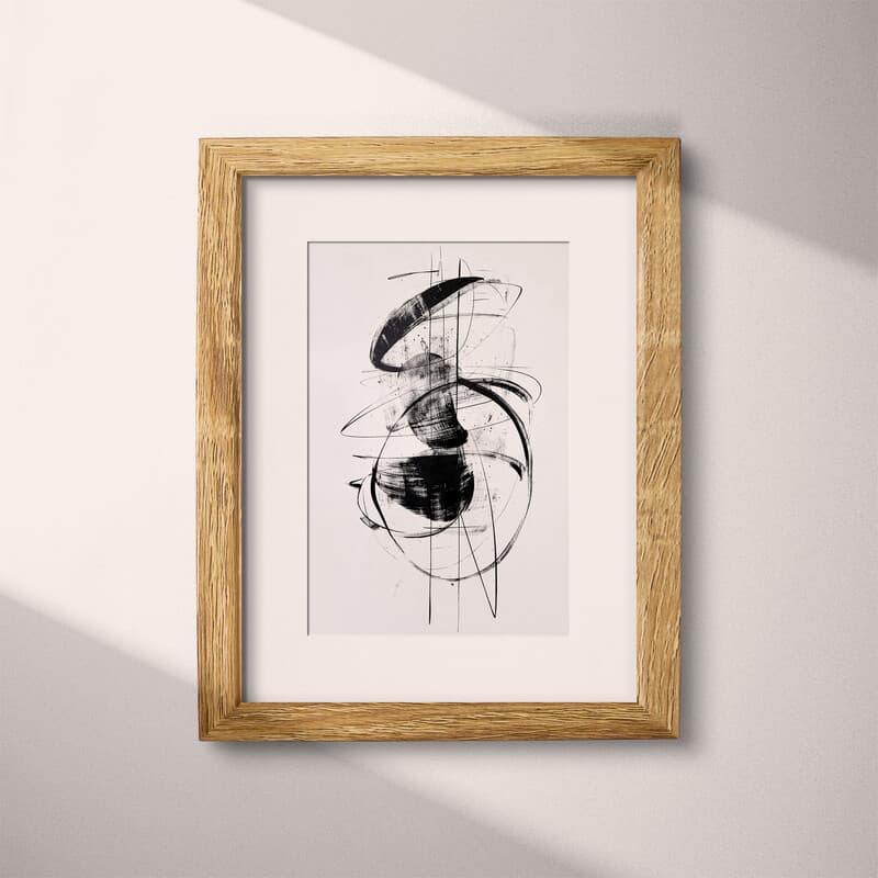 Matted frame view of A vintage charcoal sketch, a sculpture