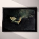 Full frame view of An abstract vintage oil painting, a woman laying down while smoking