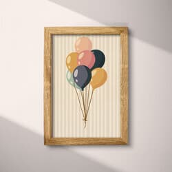 Balloons Digital Download | Party Wall Decor | White, Brown, Black and Gray Decor | Cute Simple Print | Kids Wall Art | Baby Shower Art | Valentine's Day Digital Download | Spring Wall Decor | Simple Illustration