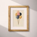 Matted frame view of A cute simple illustration with simple shapes, balloons