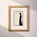 Matted frame view of A vintage ink sketch, a silhouette