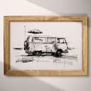 Full frame view of A vintage graphite sketch, a beach bus