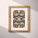 Matted frame view of A mid-century textile print, simple pattern