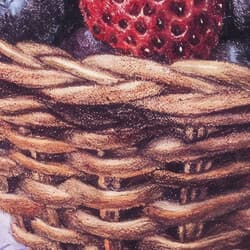 Basket Berries Digital Download | Still Life Wall Decor | Food & Drink Decor | Purple, Pink and Red Print | Farmhouse Wall Art | Kitchen & Dining Art | Housewarming Digital Download | Thanksgiving Wall Decor | Summer Decor | Pastel Pencil Illustration