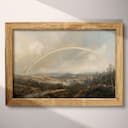 Full frame view of A baroque oil painting, a rainbow in the sky over a valley