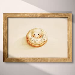 Donuts Digital Download | Food Wall Decor | Food & Drink Decor | White, Brown, Red, Black, Green and Blue Print | Chibi Wall Art | Kids Art | Back To School Digital Download | Spring Wall Decor | Colored Pencil Illustration