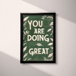 Motivational Quote Digital Download | Motivational Wall Decor | Quotes & Typography Decor | Green, White, Gray and Black Print | Vintage Wall Art | Office Art | Graduation Digital Download | Spring Wall Decor | Pastel Pencil Illustration