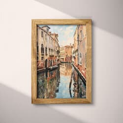 Italian Architecture Digital Download | Architecture Wall Decor | Architecture Decor | Blue, Black, Gray, Brown and Pink Print | Impressionist Wall Art | Living Room Art | Housewarming Digital Download | Autumn Wall Decor | Oil Painting