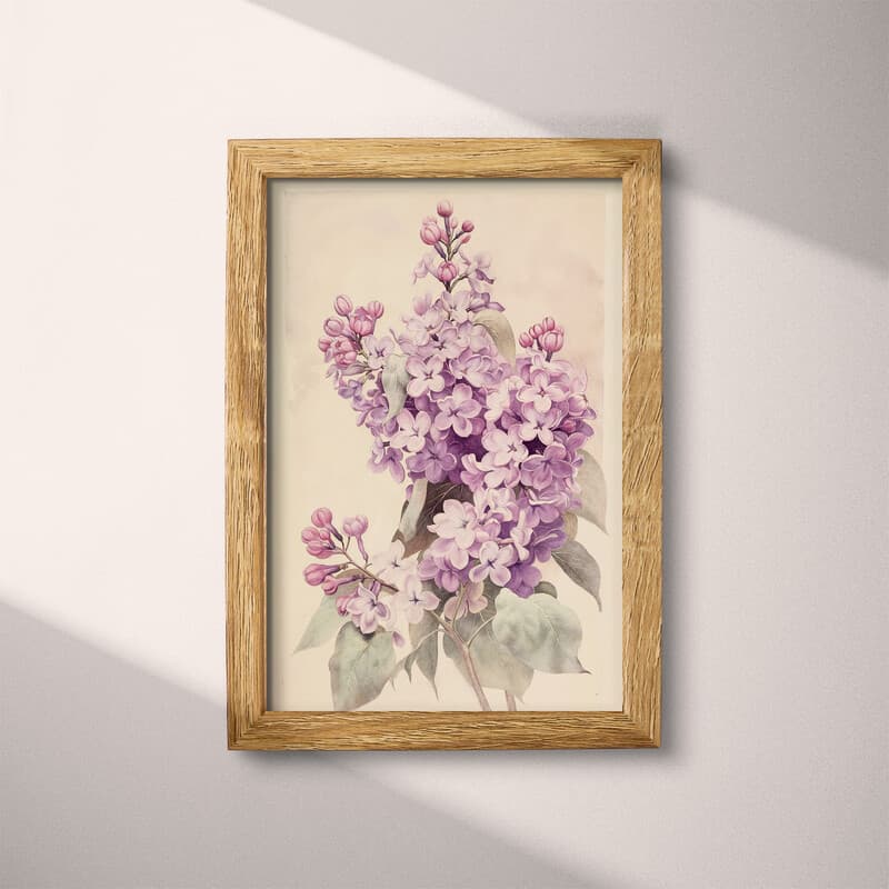 Full frame view of A vintage pastel pencil illustration, lilacs