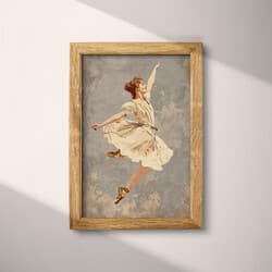 Dancer Digital Download | Performing Arts Wall Decor | Portrait Decor | Gray, Beige and Black Print | Vintage Wall Art | Living Room Art | Autumn Digital Download | Cartoon Drawing