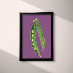 Peas Digital Download | Still Life Wall Decor | Food & Drink Decor | Purple, Green and White Print | Minimal Wall Art | Nursery Art | Baby Shower Digital Download | Spring Wall Decor | Pastel Pencil Illustration