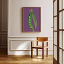 Room view with a full frame of A minimalist pastel pencil illustration, peas in a pod