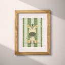 Matted frame view of A cute simple illustration with simple shapes, a zebra