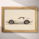 Full frame view of A retro letterpress print, a sports car