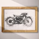 Full frame view of A vintage graphite sketch, a vintage motorcycle