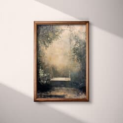 Backyard Swing Art | Outdoor Wall Art | Landscapes Print | Gray, Brown, Black and White Decor | Impressionist Wall Decor | Living Room Digital Download | Housewarming Art | Autumn Wall Art | Oil Painting