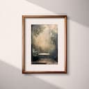 Matted frame view of An impressionist oil painting, backyard swing