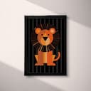 Full frame view of A cute simple illustration with simple shapes, a lion