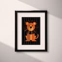 Matted frame view of A cute simple illustration with simple shapes, a lion