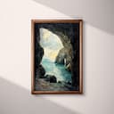 Full frame view of An impressionist oil painting, a seaside cave