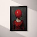 Full frame view of A vintage oil painting, a woman with a balloon covering her head