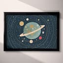 Full frame view of A cute simple cartoon drawing, a solar system