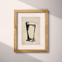 Matted frame view of A vintage pencil sketch, a pint of beer