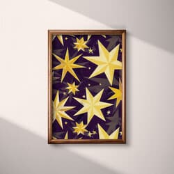 Star Pattern Art | Astronomy Wall Art | Purple, White and Brown Print | Art Deco Decor | Living Room Wall Decor | Housewarming Digital Download | Autumn Art | Textile