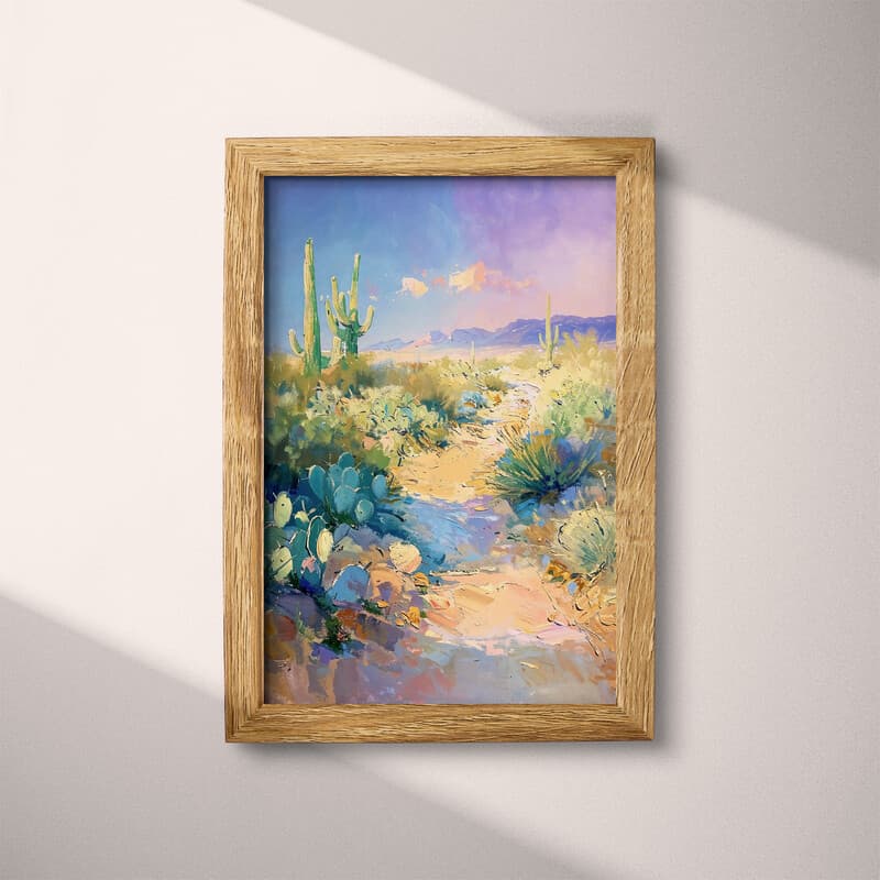 Full frame view of An impressionist oil painting, a desert oasis