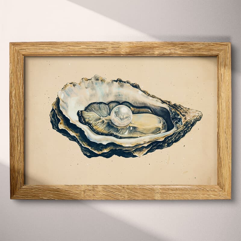 Full frame view of A scandinavian pastel pencil illustration, a pearl in an oyster