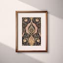 Matted frame view of An art deco textile print, intricate pattern