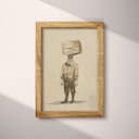 Full frame view of An abstract vintage cartoon drawing, a blindfolded man