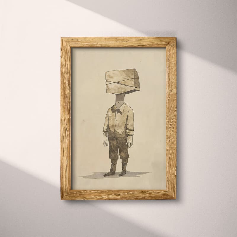 Full frame view of An abstract vintage cartoon drawing, a blindfolded man