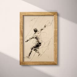 Tennis Art | Sports Wall Art | Sports Print | Beige, Black and Brown Decor | Vintage Wall Decor | Game Room Digital Download | Summer Art | Graphite Sketch