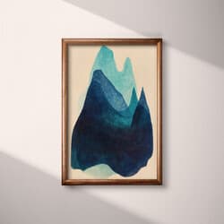 Mountain Range Art | Nature Wall Art | Landscapes Print | Black, Beige and Blue Decor | Vintage Wall Decor | Living Room Digital Download | Housewarming Art | Autumn Wall Art | Pastel Pencil Illustration