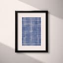 Matted frame view of A minimalist textile print, symmetric plaid pattern