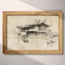 Full frame view of A vintage graphite sketch, japanese city architecture