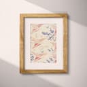 Matted frame view of A japandi textile print, symmetric origami pattern