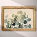 Full frame view of An abstract contemporary pastel pencil illustration, eucalyptus leaves