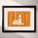 Matted frame view of A cute simple cartoon drawing, a llama